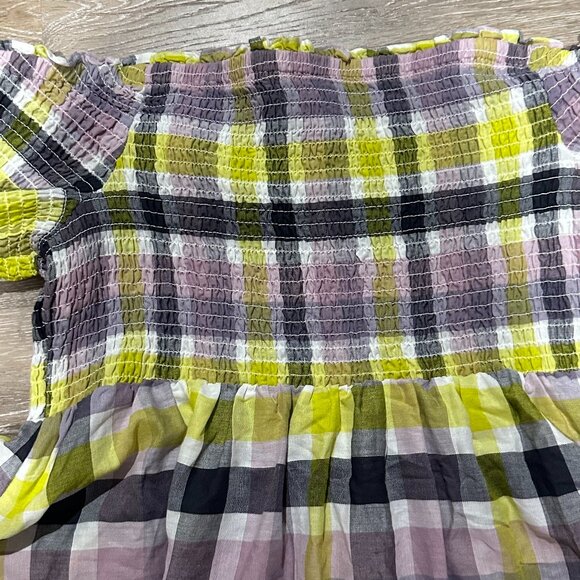 Torrid Multi Plaid Smocked Off Shoulder Peplum Top Size 2X - Picture 6 of 6